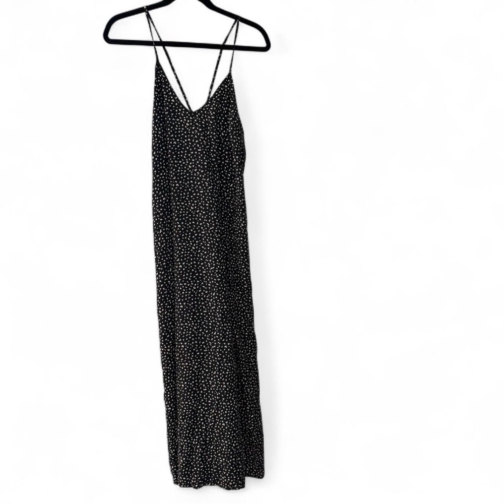 Black Polka Dot Slip Dress with Thin Adjustable Straps Old Navy Large